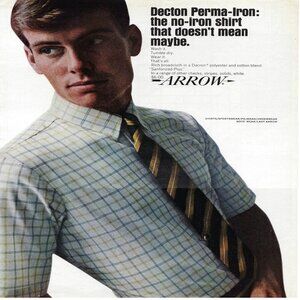 1967 Arrow Decton Perma-Iron The No-Iron Shirt Vintage Magazine Print Poster
